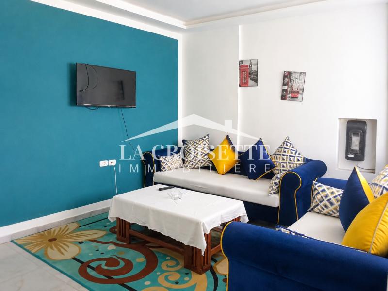 Appartement meublé S+1 avec jardin et piscine commune à La Marsa